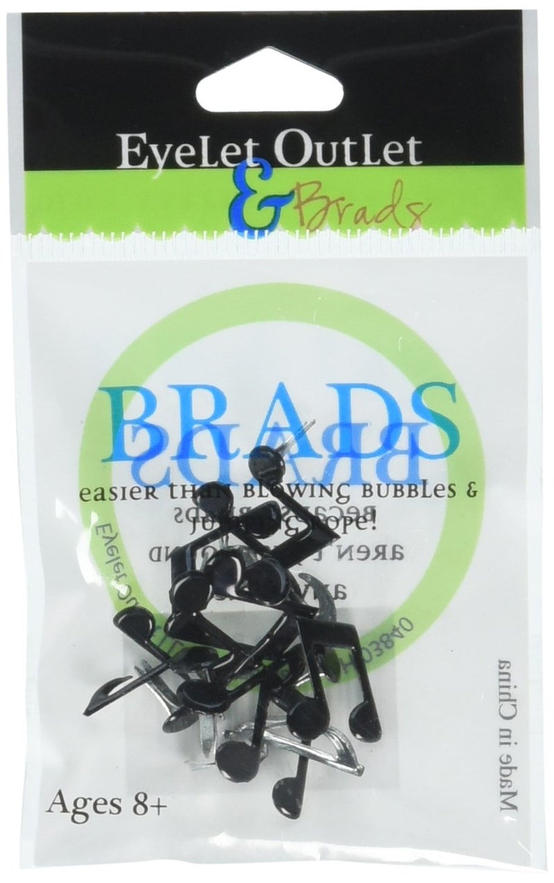 Eyelet Outlet Shape Brads  Music Notes  12-Pack - Image 1